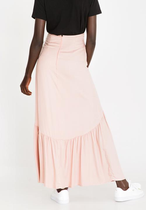 STYLE REPUBLIC - Frill Maxi Skirt Pale Pink
