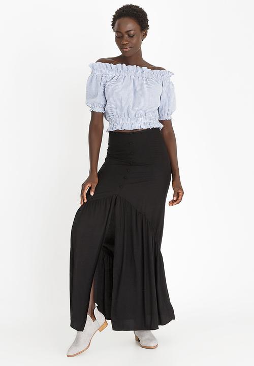 STYLE REPUBLIC - Frill Maxi Skirt Black