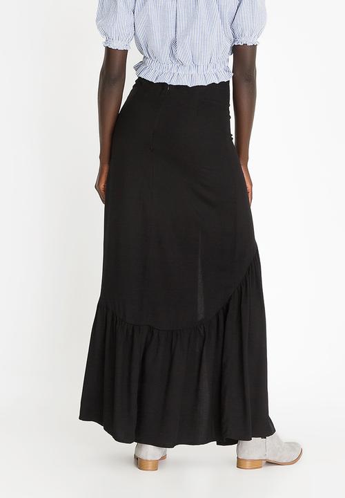 STYLE REPUBLIC - Frill Maxi Skirt Black