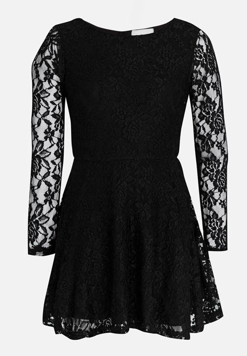 Rebel Republic - Long Sleeve Lace Dress Black