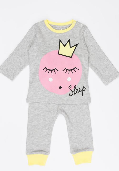 Soobe - Girls Printed Pajamas Set Grey