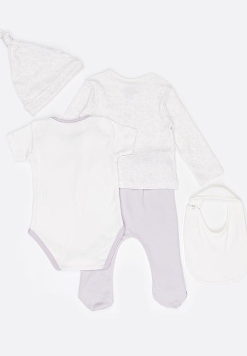 Baby Corner - Girls 5 Piece Cardigan Set White