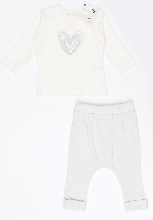 Baby Corner - Girls Harem Pants Set Silver