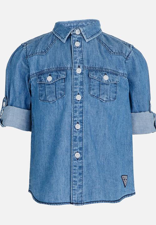 GUESS - Slim Denim Shirt Mid Blue