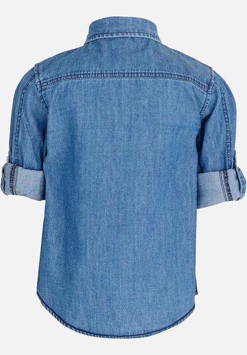 GUESS - Slim Denim Shirt Mid Blue
