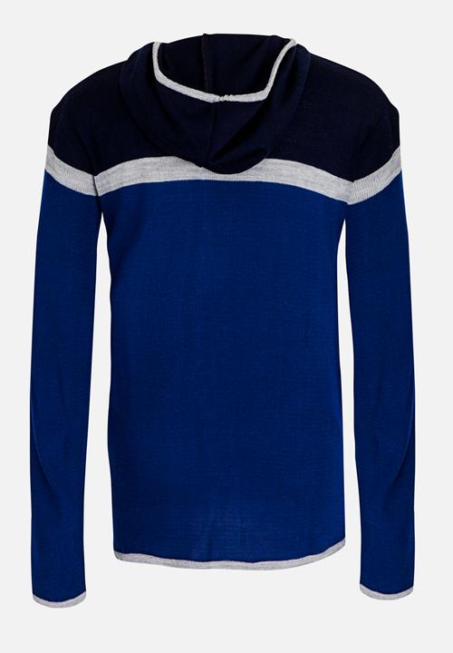 Rebel Republic - Zip Through Long Sleeve Hoodie Cardigan Navy