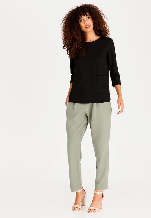 edit - Pocket Front Blouse Black