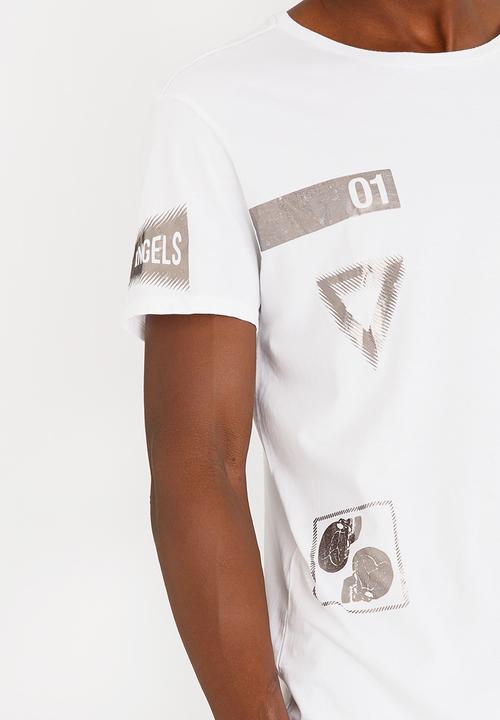 GUESS - Moto Stamp Tee White