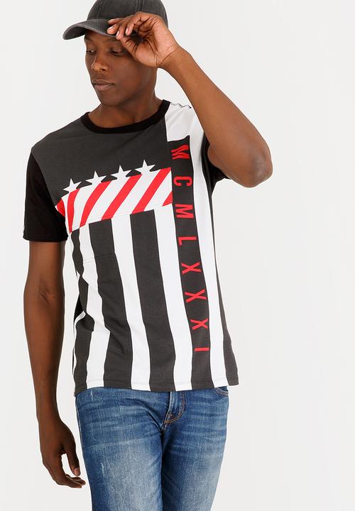 GUESS - Colour Moto Tee Black and White