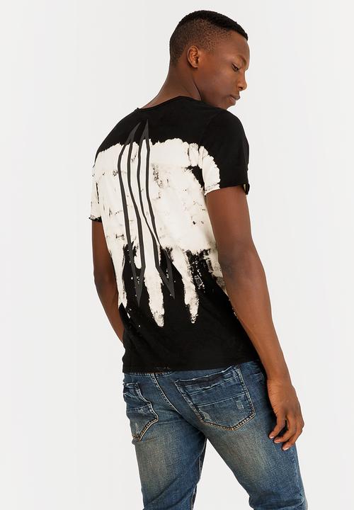 GUESS - Tribal Drips Tee Black and White