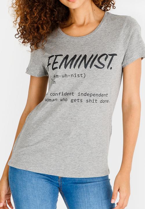 Vero Moda - Slogan Tee Pale Grey