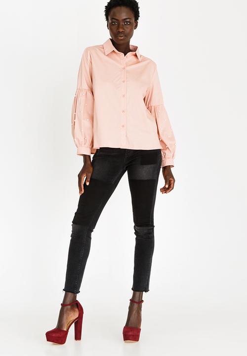 STYLE REPUBLIC - Pearl Detail Shirt Pale Pink