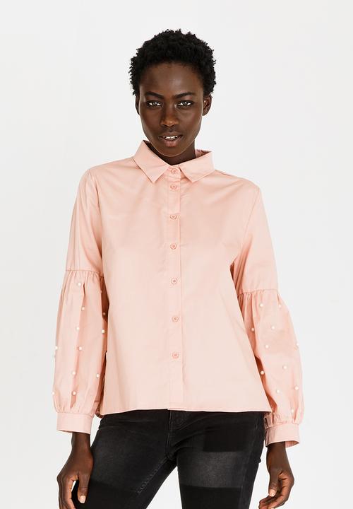 STYLE REPUBLIC - Pearl Detail Shirt Pale Pink