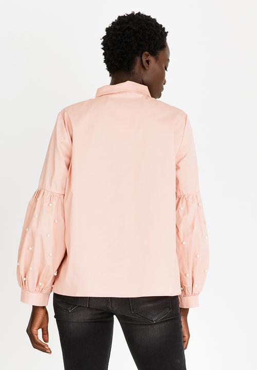 STYLE REPUBLIC - Pearl Detail Shirt Pale Pink