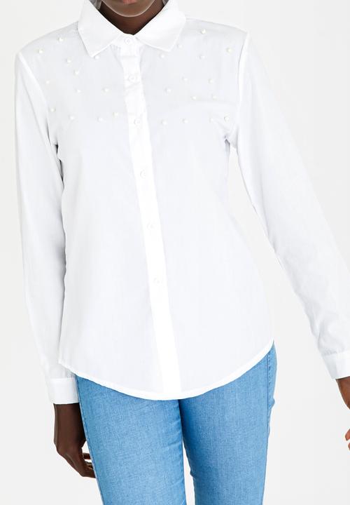 STYLE REPUBLIC - Pearl Detail Shirt White