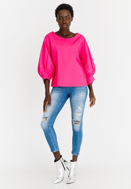 STYLE REPUBLIC - Volume Sleeve Blouse Cerise Pink