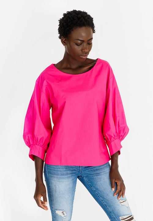 STYLE REPUBLIC - Volume Sleeve Blouse Cerise Pink