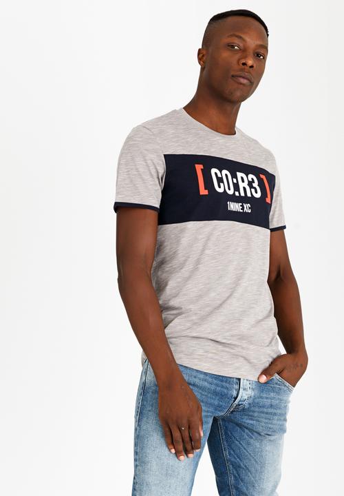 Jack & Jones - LYKKE Crew Neck Tee Grey Melange