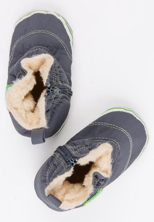 Pop Candy - Printed sole puffer boot - grey