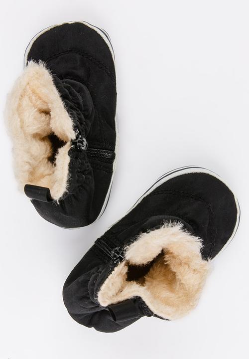 Pop Candy - Printed sole puffer boot - black