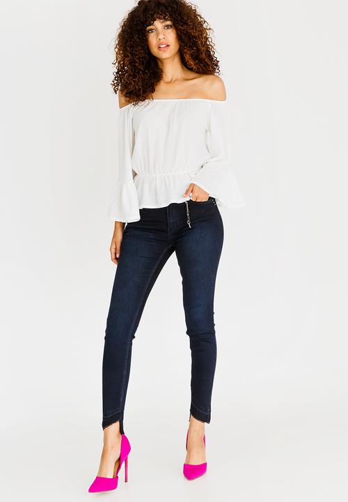 SISSY BOY - Wide Sleeve Bardot Blouse Off White