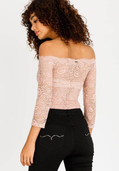 SISSY BOY - Lace Bodysuit Nude