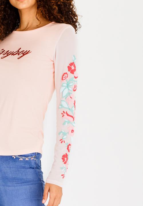 SISSY BOY - Roskea Mesh Sleeve Top Pale Pink