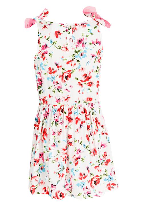 See-Saw - Mid Waist Dress with Mesh Shoulder Bow Multi-colour