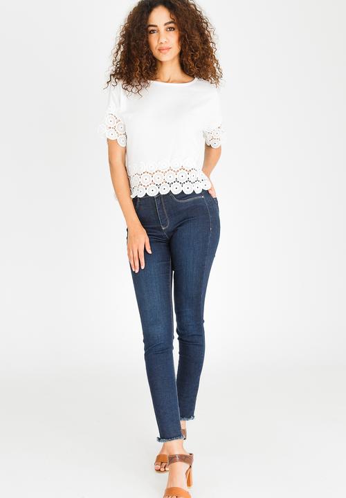 edit - Top with Crochet Trim Off White