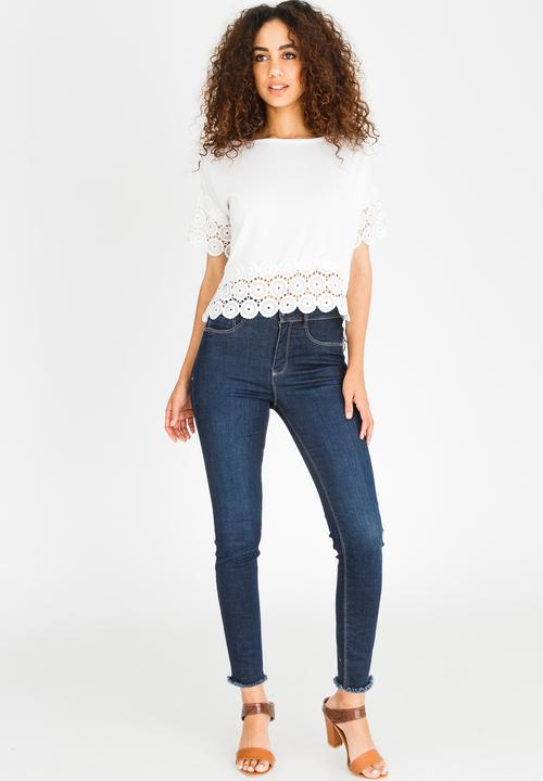 edit - Top with Crochet Trim Off White