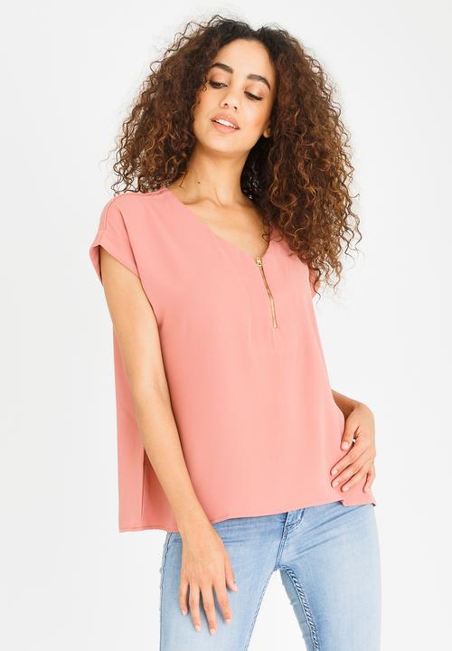 edit - Zip Blouse Mid Pink