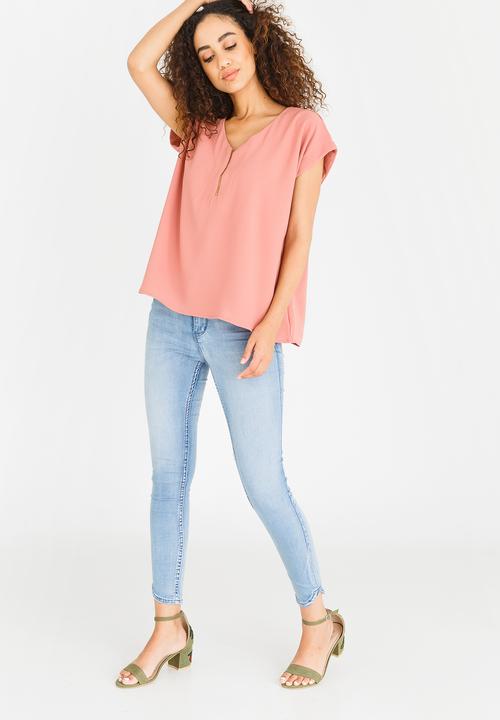 edit - Zip Blouse Mid Pink
