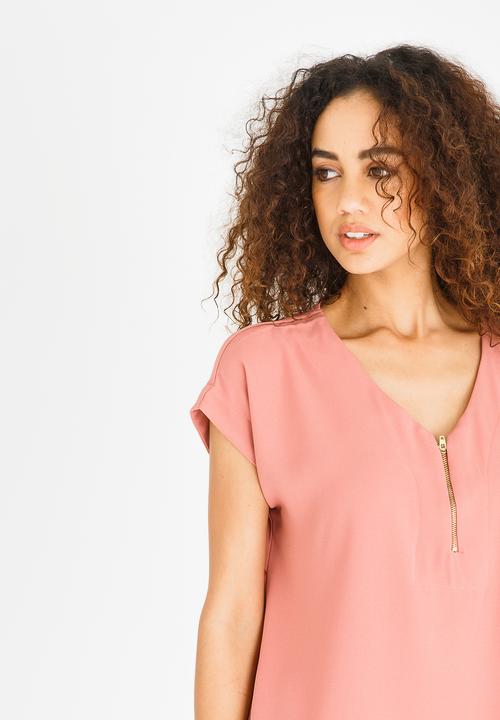 edit - Zip Blouse Mid Pink