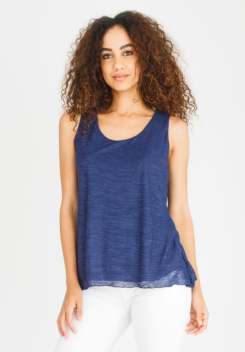 cath.nic - Bow Detail Lace Top Navy