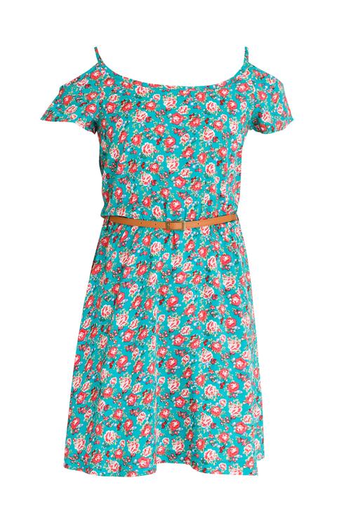 Rebel Republic - Mid Waist Dress with Cold Shoulder Multi-colour