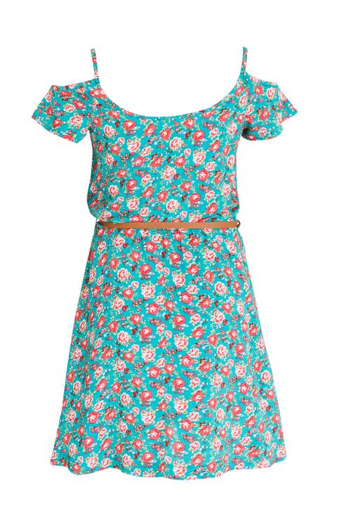 Rebel Republic - Mid Waist Dress with Cold Shoulder Multi-colour