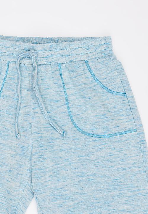 Rebel Republic - Knit Pull On Shorts Pale Blue