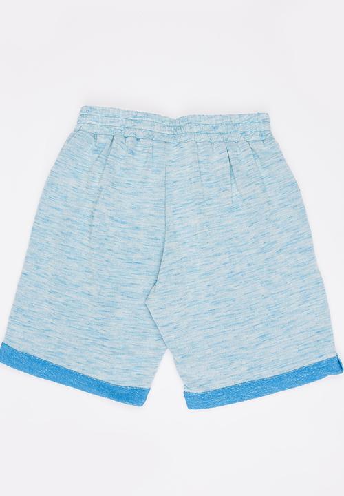 Rebel Republic - Knit Pull On Shorts Pale Blue
