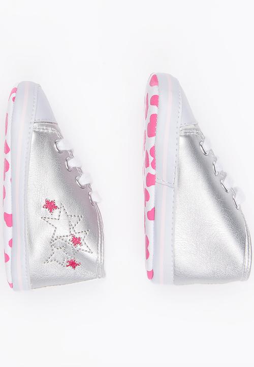 Pop Candy - Printed High Top Sneaker Silver