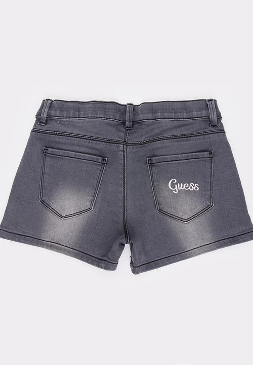 GUESS - Floral Denim Shorts Grey