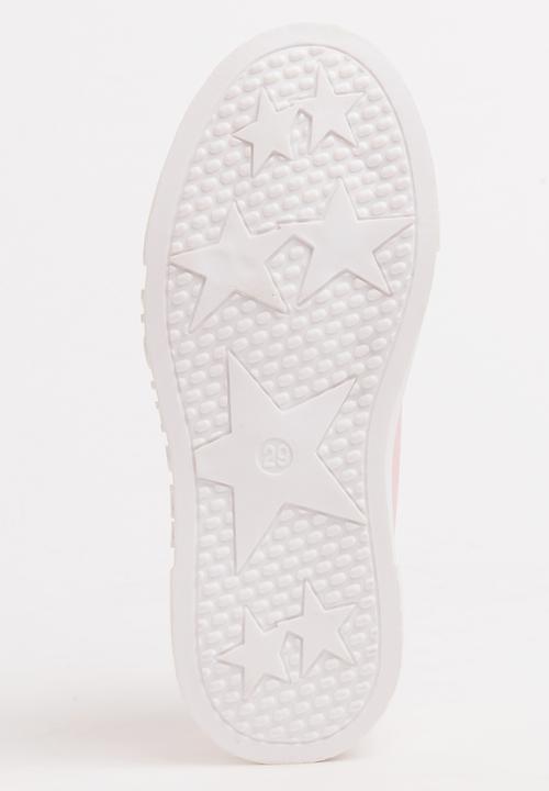 Pop Candy - Girls Rose Printed Sneaker Pale Pink