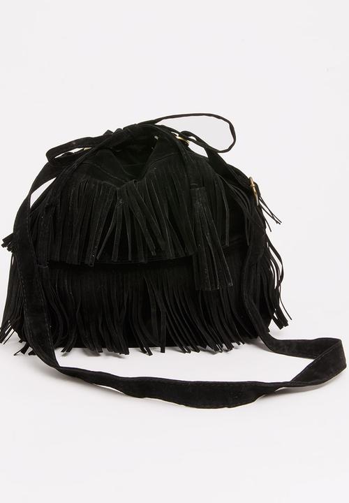 Pop Candy - Girls Fringe Pouch Handbag Black