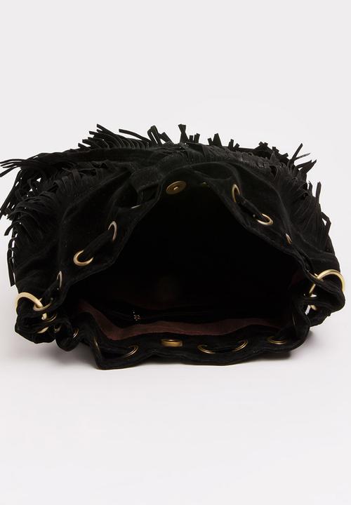 Pop Candy - Girls Fringe Pouch Handbag Black