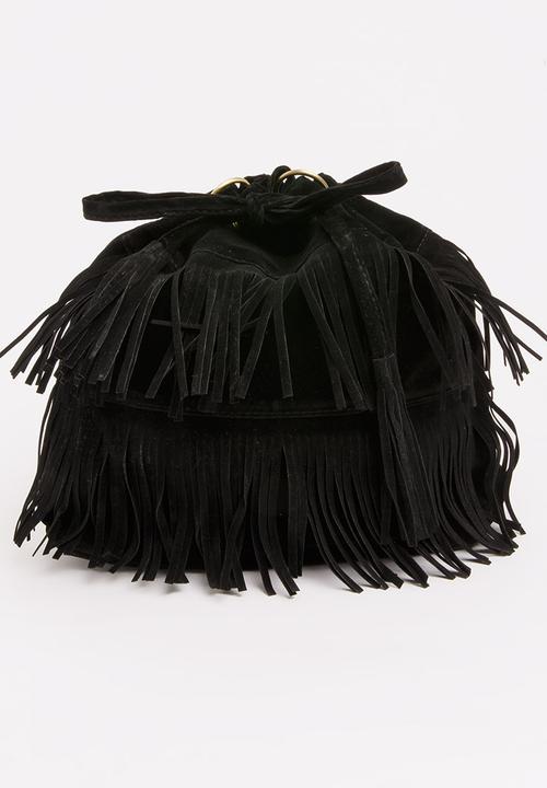 Pop Candy - Girls Fringe Pouch Handbag Black