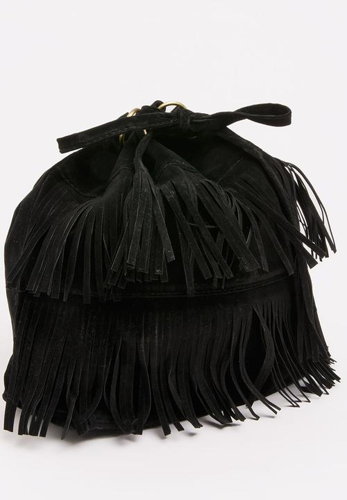 Pop Candy - Girls Fringe Pouch Handbag Black