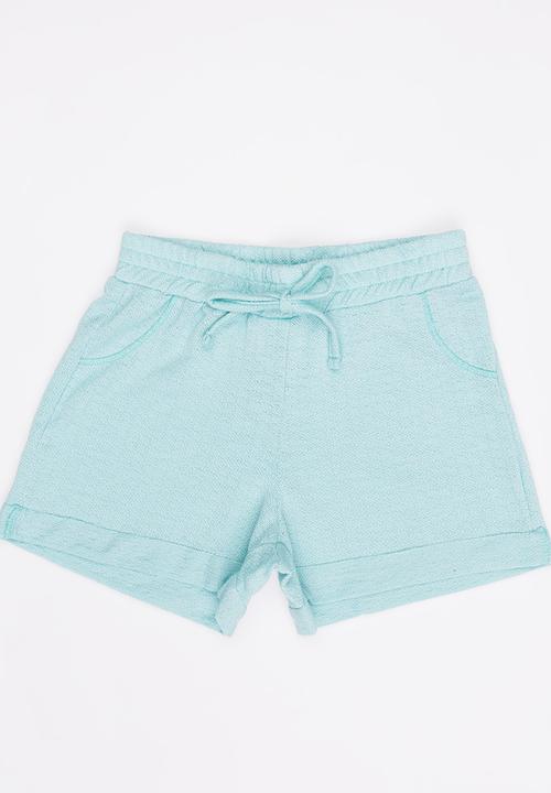 Rebel Republic - Girls Fleece Shorts Blue