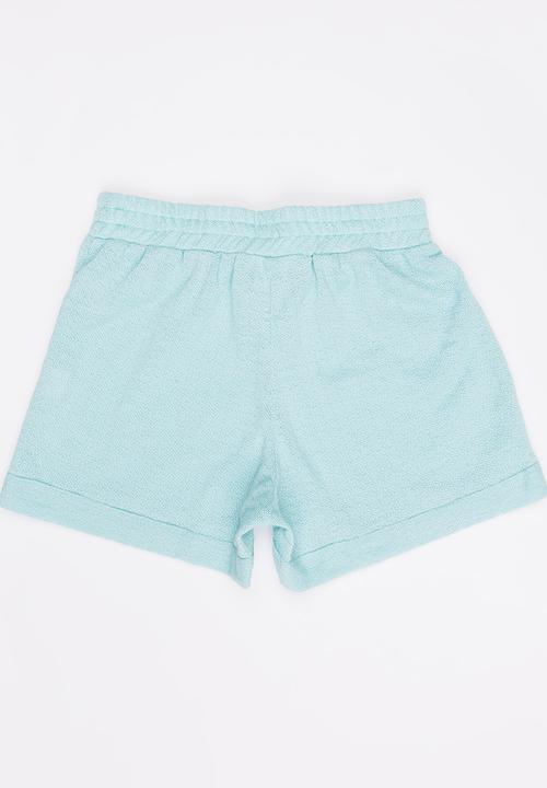 Rebel Republic - Girls Fleece Shorts Blue