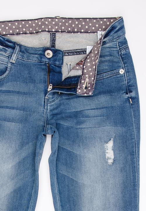 GUESS - Sequin ripped skinny jeans - blue 