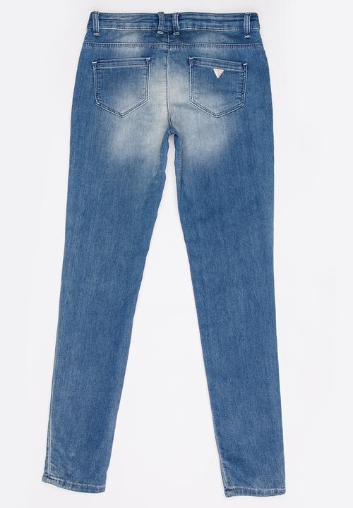 GUESS - Sequin ripped skinny jeans - blue 