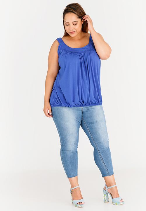 edit Plus - Bubble Hem Cami Cobalt